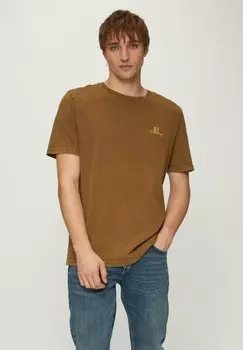 Футболка с принтом QS, светло-коричневый