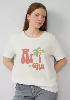 Футболка с принтом QS, темно-синий