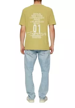 Футболка с принтом QS, темно-желтый