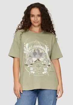 Футболка с принтом QS, зеленый