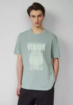 Футболка с принтом QS, зеленый