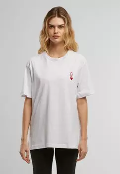 Футболка с принтом QUEEN CARD EMB Mister Tee, белый