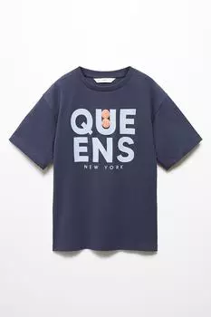 Футболка с принтом Queens Mango, синий
