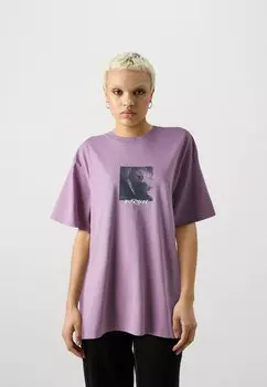 Футболка с принтом Quest Hack Tee Unisex Rip Curl, пыльно-фиолетовая