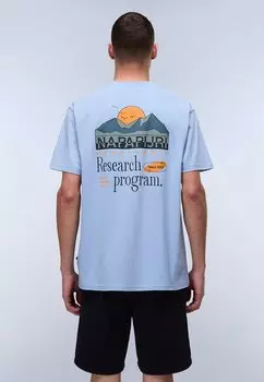 Футболка с принтом QUEST Napapijri, светло-голубой