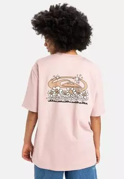 Футболка с принтом Quiksilver, светло-розовый