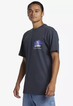 Футболка с принтом Quiksilver, темно-синий