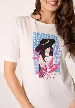 Футболка с принтом QUIOSQUE, белый