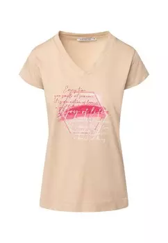 Футболка с принтом QUIOSQUE, бежевый