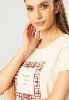 Футболка с принтом QUIOSQUE, бежевый