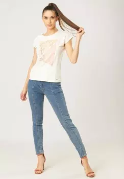 Футболка с принтом QUIOSQUE, кремовый