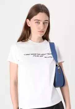 Футболка с принтом QUOTE KARL LAGERFELD, белый