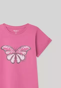 Футболка с принтом QWANA Pepe Jeans, розовый