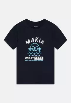 Футболка с принтом R UNISEX Makia, цвет dark blue