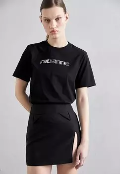 Футболка с принтом Rabanne, черная