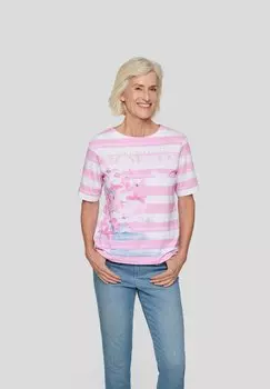 Футболка с принтом Rabe, светло-розовый