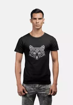 Футболка с принтом RACCOON LINEART Reverve Fashion, черный