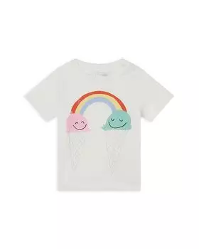 Футболка с принтом радужного мороженого для девочек - Baby Stella McCartney, белый