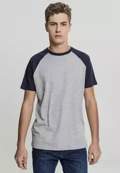 Футболка с принтом Raglan Contrast Urban Classics, цвет grey/navy