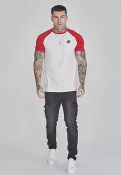 Футболка с принтом Raglan SIKSILK, кремовый