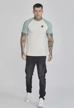 Футболка с принтом RAGLAN SIKSILK, кремовый