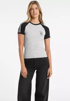 Футболка с принтом RAGLAN WAPPEN LOGO Guess Jeans, серый