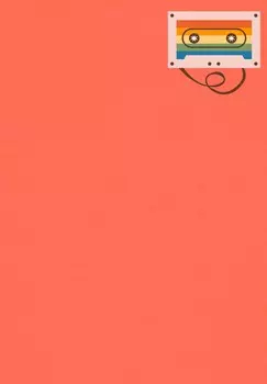 Футболка с принтом RAINBOW CASSETTE watapparel, оранжевый