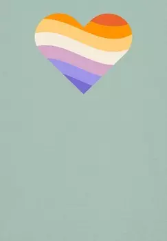 Футболка с принтом RAINBOW HEART watapparel, бирюзовый