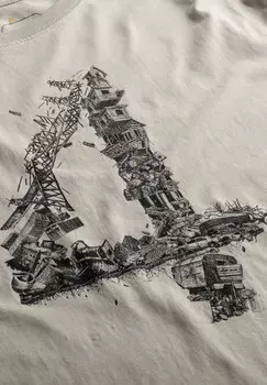 Футболка с принтом RAKAMI 4 KAFT, бежевый