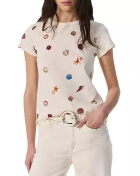 Футболка с принтом "Ракушки" All Over rag & bone, слоновая кость/кремовый