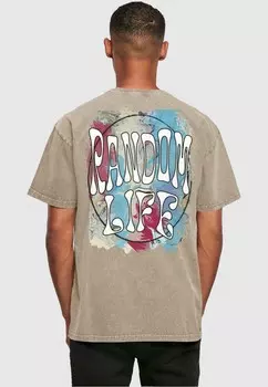 Футболка с принтом RANDOM LIFE ACID WASHED Merchcode, хаки