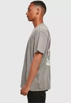Футболка с принтом RANDOM LIFE ACID WASHED Merchcode, серый