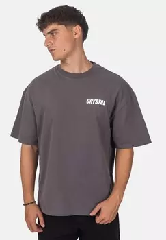 Футболка с принтом RAW CRYSTAL PARIS, темно-серый