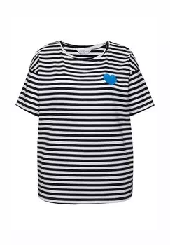 Футболка с принтом RAY COL ROND ET MANCHES COURTES CUR FLUO Studio Untold, молочный