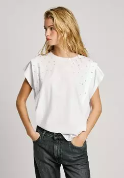 Футболка с принтом RAZ Pepe Jeans, белый