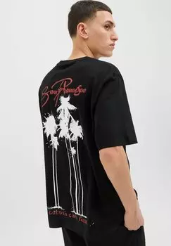 Футболка с принтом RCKEN RUNDHALS Jack & Jones, черный