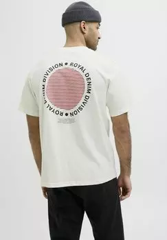 Футболка с принтом RCKEN RUNDHALS R.D.D. ROYAL DENIM DIVISION, слоновая кость