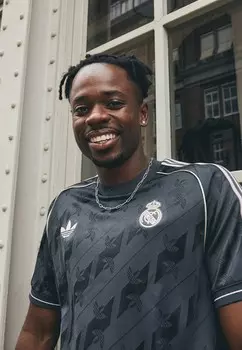 Футболка с принтом REAL MADRID adidas Performance, темно-серый