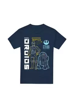 Футболка с принтом REBEL DROIDS Star Wars, темно-синий