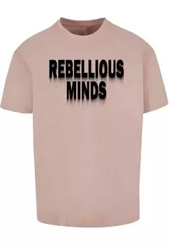 Футболка с принтом REBELLIOUS MINDS HEAVY Merchcode, цвет розового золота