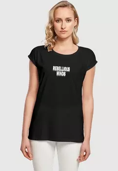 Футболка с принтом REBELLIOUS MINDS Merchcode, черный
