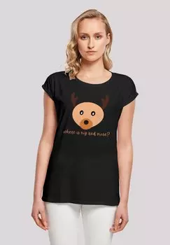 Футболка с принтом RED NOSE WEIHNACHTEN F4NT4STIC, черный