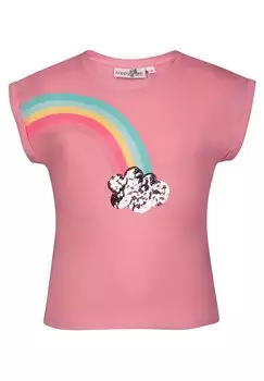 Футболка с принтом REGENBOGEN happy girls, цвет candy pink