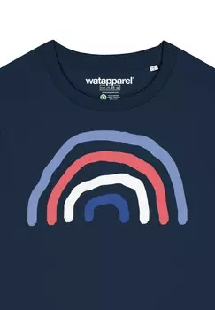 Футболка с принтом REGENBOGEN watapparel, темно-синий