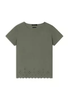 Футболка с принтом REGULAR CON RICAMI SANGALLO Freddy, зеленый