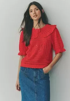 Футболка с принтом REGULAR FIT - COLLARED SHORT SLEEVE Next, красный