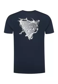 Футболка с принтом REGULAR FIT CREWNECK Pure Path, темно-синий