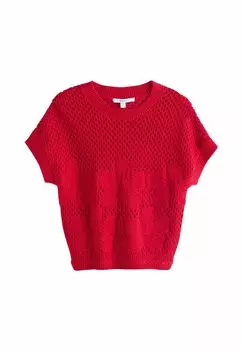 Футболка с принтом REGULAR FIT-FLORAL SHORT SLEEVE Next, красный