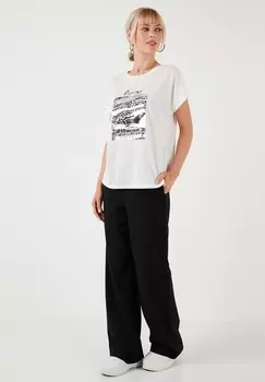 Футболка с принтом REGULAR FIT LELA, кремовый