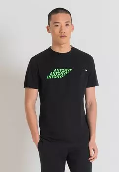 Футболка с принтом REGULAR FIT LOGO PRINT Antony Morato, черный